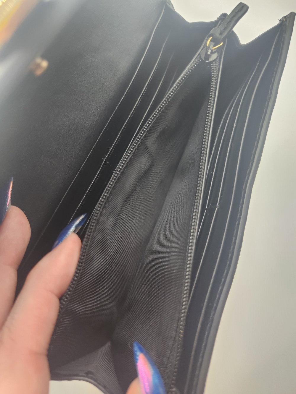 Authentic Gucci Black Sylvie Continental Wallet On Chain W Gucci Dustbag - Picture 11 of 12